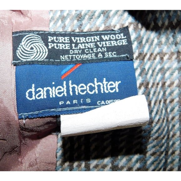 VTG Daniel Hechter Womens 11 Oversized Tweed Wool Blazer Shoulder Pad Brown Gray - Picture 2 of 11